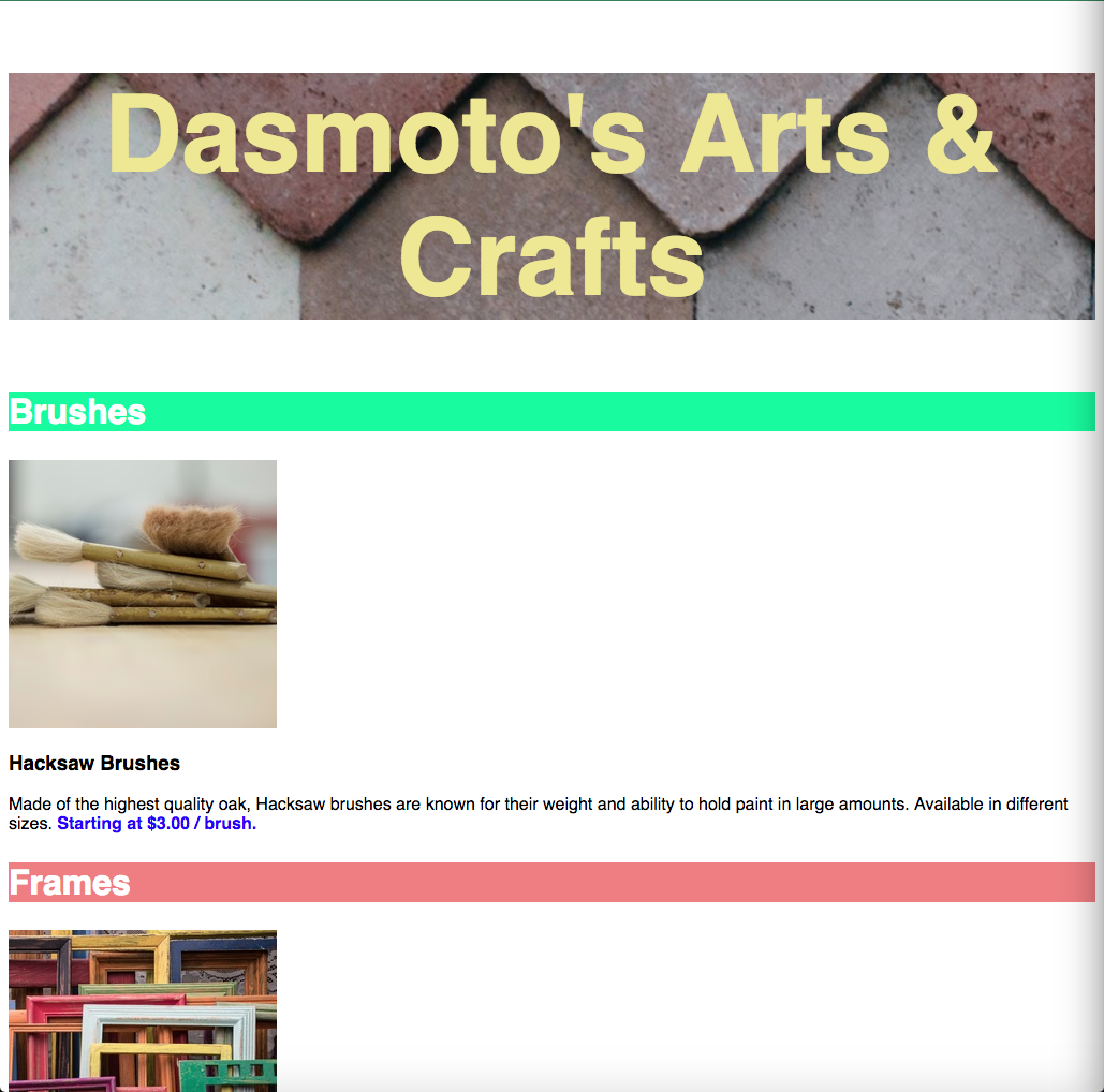 Image of the Dasmoto's Arts & Crafts project